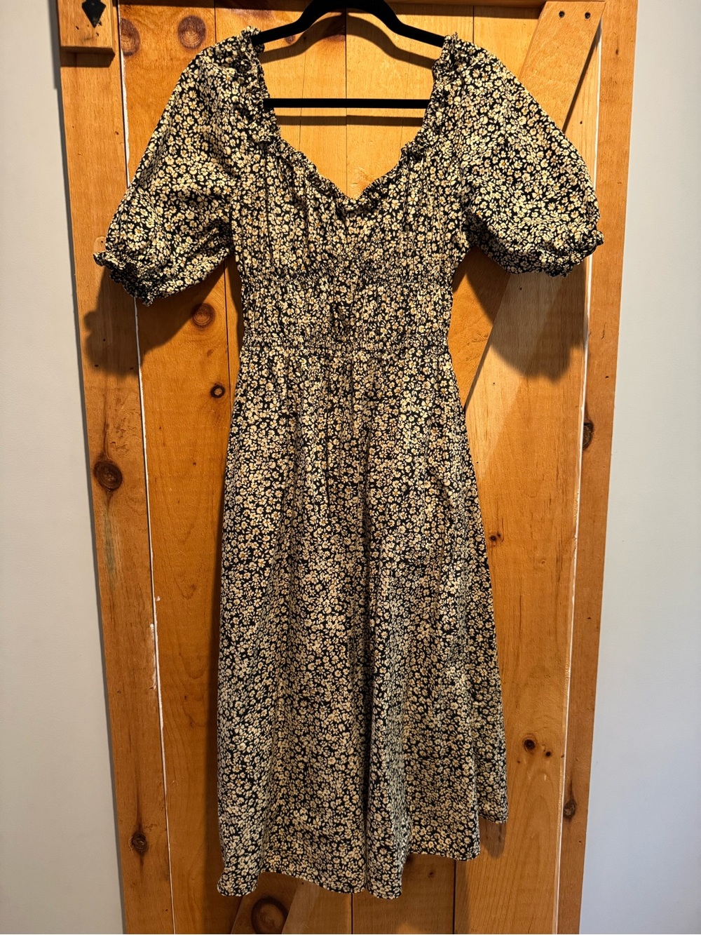 Gap Women’s Cotton A-line Floral Midi Dress, Khaki, Size S